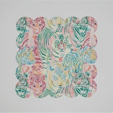 Deco Pastel Kaplan Desenli Dijital Baskılı Lazer Kesim Kokteyl Peçetesi