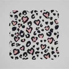Deco Kalp Leopar Desenli Dijital Baskılı Lazer Kesim Kokteyl Peçetesi