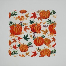 Deco Sonbahar Kabak Yaprak Desenli Dijital Baskılı Lazer Kesim Kokteyl Peçetesi