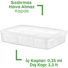 Grimor Life 7 Li Sızdırmaz Buzdolabı Içi Düzenleyici Buzluk Derin Dondurucu Saklama Kabı- Et Kıyma Et Suyu