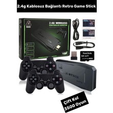 Game Stick 2.4g Kablosuz Çift Kol Retro Oyunlar 4K Game Stick 3500 Oyun Atari