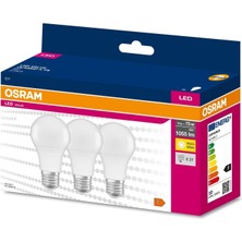 Osram Led Value 10W Sarı Işık E-27 1055lm Ampul 3 lü Paket