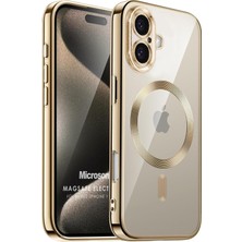 Microsonic Apple iPhone 16 Plus Kılıf Magsafe Luxury Electroplate Gold