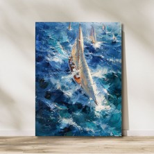 Sailboat In Blue Kanvas Tablo