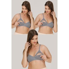 Parlingerie 3lü Emzirme Sütyeni Gri