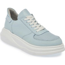 Tergan  Mavi Hakiki Deri Kadın Sneaker - K24I1AY67335-J61