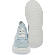 Tergan  Mavi Hakiki Deri Kadın Sneaker - K24I1AY67335-J61