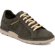 Tergan Yeşil Hakiki Nubuk Deri Erkek Sneaker - E24I1AY56777-G98