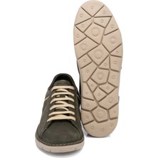 Tergan Yeşil Hakiki Nubuk Deri Erkek Sneaker - E24I1AY56777-G98
