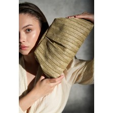 Berlesi Natural Hasır Portföy Clutch Çanta