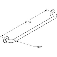 Q19 Engelli Yaşlı Bakım Banyo Wc Tutunma Barı Banyo Destek Aparatı 40 cm Q19