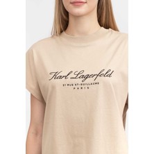 Karl Lagerfeld Kadın Tişört Krem