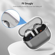 Ewec Samsung Galaxy Buds3 - Buds3 Pro Uyumlu Şeffaf Kılıf Kulaklık İpi ve Temizleme Kalemi Seti