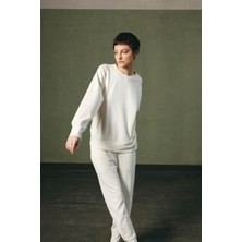 Kadın Soft Touch Uzun Kollu Kesik Detaylı Sweatshirt