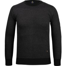 Çizgi Triko Erkek Sıfır Yaka Triko Kazak Desenli Kol ve Bel Lastikli Çelik Örgü Regular Kalıp - 5013C