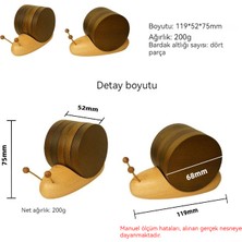 Wumu Salyangoz Masif Ahşap Kahve Altlığı Kaymaz Yalıtım Mat Seti (Yurt Dışından)