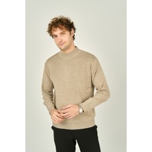 Ateş Triko Erkek Yarım Balıkçı Yaka Yün Kazak 6091024 Bej