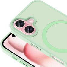 Gpack iPhone 16 Kılıf Magsafeli Mat Arka Yüzey Sio Kapak Açık Yeşil