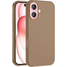 Gpack iPhone 16 Kılıf Magsafeli Silinebilir Sert Silikon Kivi Kapak Kahverengi