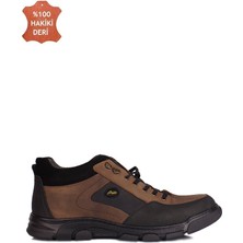 Fitbas 914408 677 Erkek Oliv Deri Kışlık Büyük Numara Ayakkabı