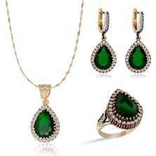 Silveranka 925 Ayar Gümüş Otantik Damla Hürrem Takı Seti