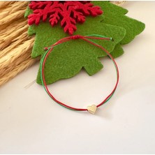 Atelier Çağla Kırmızı Yeşil Kalp Yeniyıl Yılbaşı Şans Bilekliği