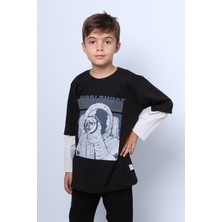 Erkek Çocuk Uzun Kollu Ince Sweat Worldwide Baskılı C53