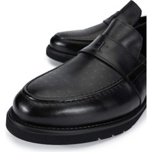 Tamer Tanca Erkek  Deri Siyah Loafer Ayakkabı 698 1146-1 Erk Ayk Y24 Sıyah