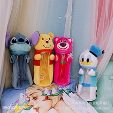 Deve Disney Sevimli Dikiş Winnie The Pooh Peluş Popüler Karikatür Kız Kalp Şekli Şeffaf Büyük Kapasiteli Kalem Kutusu (Yurt Dışından)