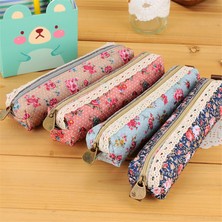 Deve Mini Retro Çiçekli Dantel Kozmetik Fermuarlı Cüzdan Kalem Kutusu (Yurt Dışından)