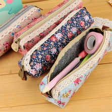 Deve Mini Retro Çiçekli Dantel Kozmetik Fermuarlı Cüzdan Kalem Kutusu (Yurt Dışından)