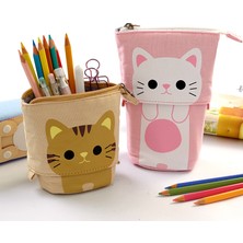 Deve Kız Erkek Fermuar Sevimli Kedi Pop Up Scolaire Kalem Kutusu (Yurt Dışından)