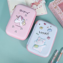 Deve Eva 3D Pembe Unicorn Dondurmalı Kek Dinozor Sevimli Tutucu Depolama Kalem Kutusu (Yurt Dışından)