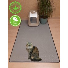 Serypet 100 x 150 cm 5XL Büyük Boy Kedi Tuvalet Önü Paspası Kedi Kumu Paspası Kedi Matı Açık Gri