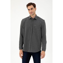 U.S. Polo Assn. Erkek Açık Gri Comfort Fit Cepli Örme Gömlek 50306264-VR001