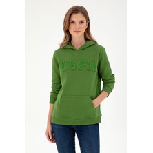 U.S. Polo Assn. Kadın Yeşil Basic Kapüşonlu Sweatshirt 50296931-VR054