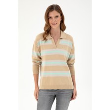 U.S. Polo Assn. Kadın Kum Polo Yaka Kazak 50297089-VR085