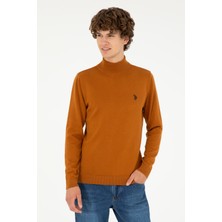 U.S. Polo Assn. Erkek Slim Fit Yarım Boğazlı Coconut Basic Kazak 50293499-VR153