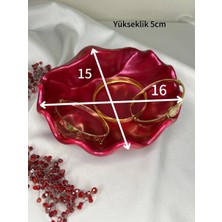 Love Candle Dekor Parlak Bordo Istiridye Takı Tabağı, Deniz Kabuğu Sunumluk, Istiridye Dekoratif Obje, Bordo Istiridye