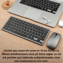 Coofbe Premium 2.4g Kablosuz Bluetooth Klavye Mouse Seti Şarj Edilebilir Telefon Tablet Laptop Klavye Seti