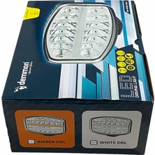 Demmon 10V-30V Gündüz Sürüş Lambası (14+10 Ledli) (50W+8W) (245*139*91 Mm) Beyaz