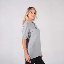 BafacoTekstil Pamuklu Gri Polo Yaka T-Shirt Erkek / Kadın