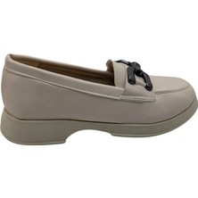 Çiğdem Kundura Miraviva Kadın Suni Deri Loafer Ayakkabı - Miraviva  - Krem - 40