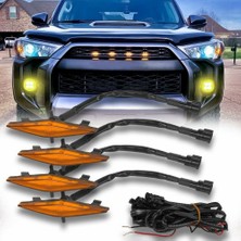 Blueleskyy 14-19 Toyota 4runner Trd Pro Için 4 Adet Amber LED Ön Izgara Işıkları (Yurt Dışından)