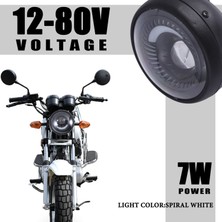 Blueleskyy Motosiklet 6.5 Inç LED Far Spiral Beyaz Yan Montaj Braketi (Yurt Dışından)