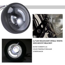 Blueleskyy Motosiklet 6.5 Inç LED Far Spiral Beyaz Yan Montaj Braketi (Yurt Dışından)