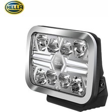 Hella 12V-24V Off-Road Lamba (8  Ledli) (2 Fonksiyonlu) (Krom Çerçeve) (222*153*58 Mm) 2600 Lümen