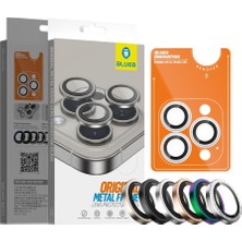 BLUEO İPhone 16 Pro Max / 16 Pro Beyaz Titanyum Metal Frame Uygulama Aparatlı Kamera Lens Koruyucu