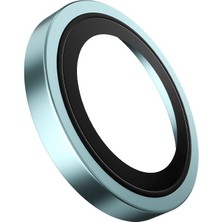 BLUEO iPhone 16 / 16 Plus Deniz Mavisi Yeşil Metal Frame Uygulama Aparatlı Kamera Lens Koruyucu