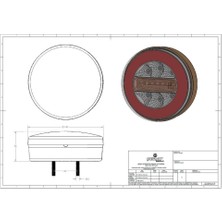 12V STOP LAMBASI LEDLİ (PARK-FREN-SİNYAL) (YUVARLAK) (140 MM)